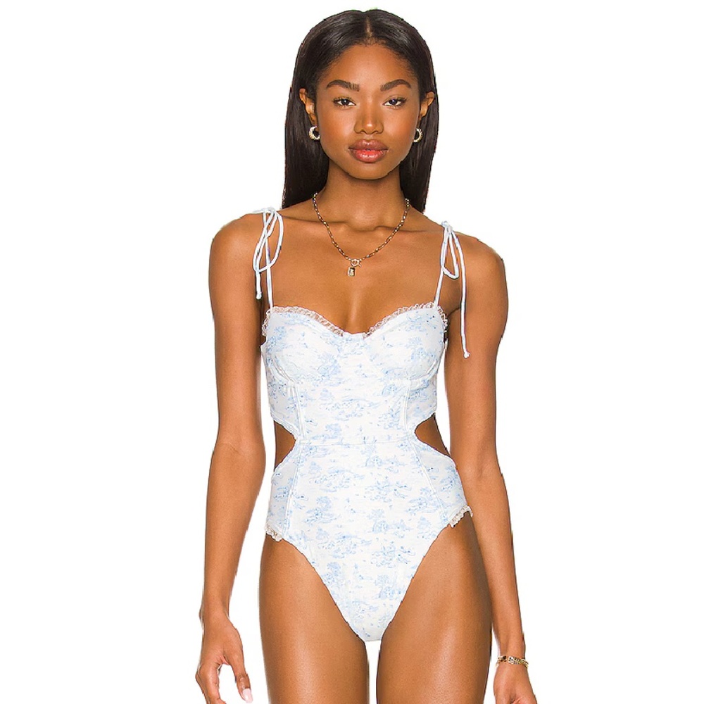 Tularosa Luna One Piece in Blue Toile